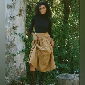 DÔEN Sanremo Tiered Midi-Skirt - Coriander - XS